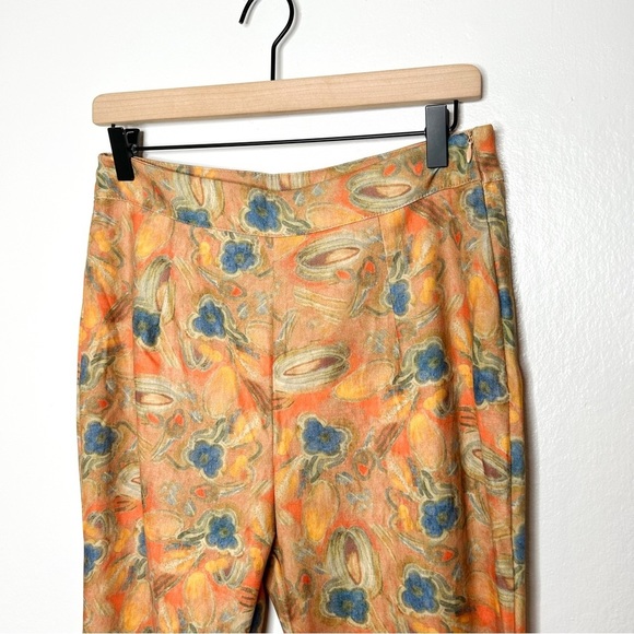 NWT CIDER Antique Painting Retro Flared Trousers Pull On Pants Medium M - Picture 3 of 8